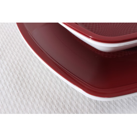 Prato Plastico Fundo Bordeaux Square PP 180mm (25 Uds)