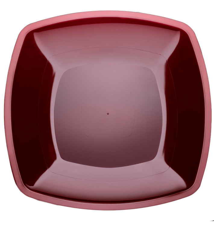 Prato Plastico Raso Bordeaux Square PS 300mm (12 Uds) Prato Plastico Raso Bordeaux Square PS 300mm (12 Uds)
