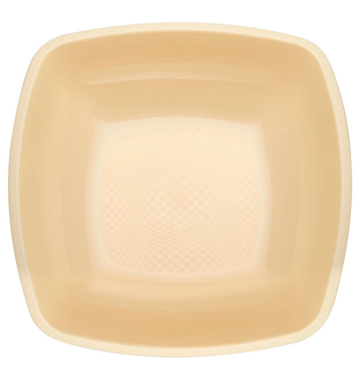 Prato Plastico Fundo Creme Square PP 180mm (25 Uds) Prato Plastico Fundo Creme Square PP 180mm (25 Uds)