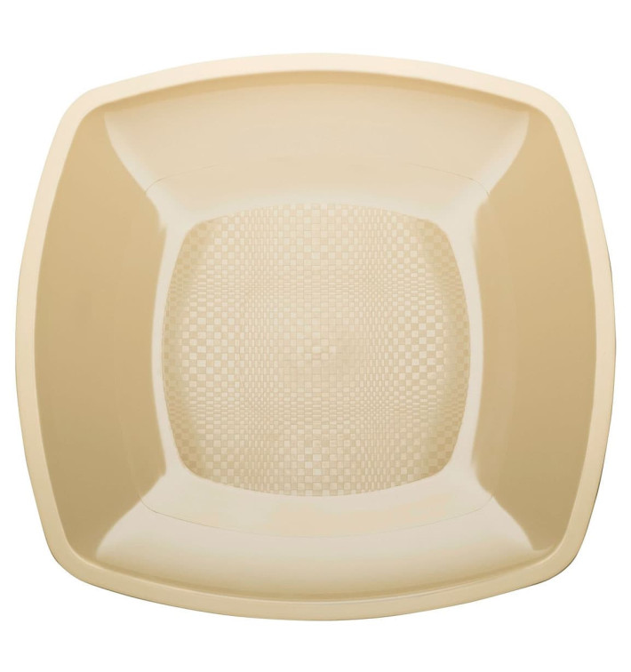 Prato Plastico Raso Creme Square PP 230mm (25 Uds) Prato Plastico Raso Creme Square PP 230mm (25 Uds)