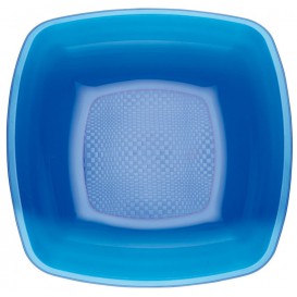 Prato Plastico Fundo Azul Transp. Square PS 180mm (300 Uds)