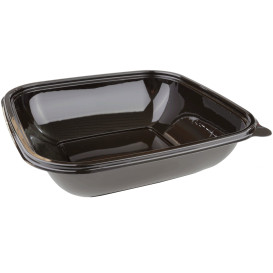 Tigela de Plastico Preto PET 750ml 190x190x40mm (50 Uds)