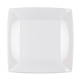 Prato Plastico Raso Branco Nice PP 230mm (25 Uds)