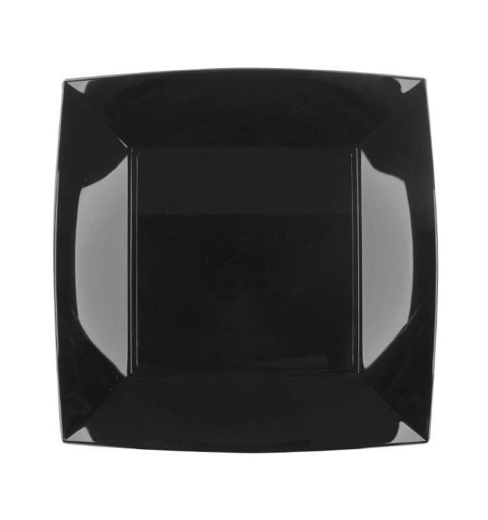 Prato Plastico Raso Preto Nice PP 230mm (300 Uds) Prato Plastico Raso Preto Nice PP 230mm (300 Uds)
