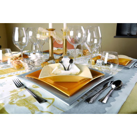 Prato Plastico Raso Cinza Nice PP 290mm (12 Uds)