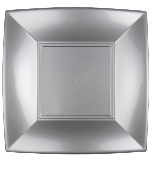 Prato Plastico Raso Cinza Nice PP 290mm (144 Uds) Prato Plastico Raso Cinza Nice PP 290mm (144 Uds)