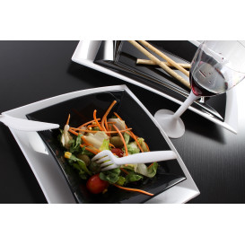 Prato Plastico Fundo Preto Nice PP 180mm (25 Uds)