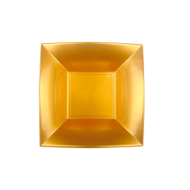 Prato Plastico Fundo Ouro Nice PP 180mm (300 Uds)