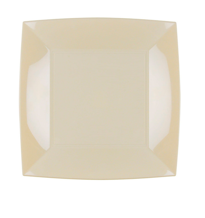 Prato Plastico Raso Creme Nice PP 230mm (25 Uds) Prato Plastico Raso Creme Nice PP 230mm (25 Uds)