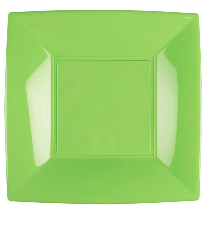 Prato Plastico Raso Verde Limão Nice PP 290mm (144 Uds) Prato Plastico Raso Verde Limão Nice PP 290mm (144 Uds)