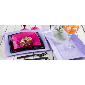 Prato Plastico Fundo Fucsia Nice PP 180mm (25 Uds)