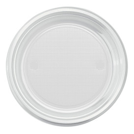 Prato Plastico PS Raso Transparente Ø170mm (50 Unidades)