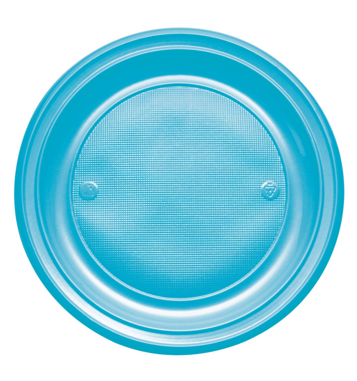 Prato Plastico PS Raso Turquesa Ø220mm (30 Unidades) Prato Plastico PS Raso Turquesa Ø220mm (30 Unidades)