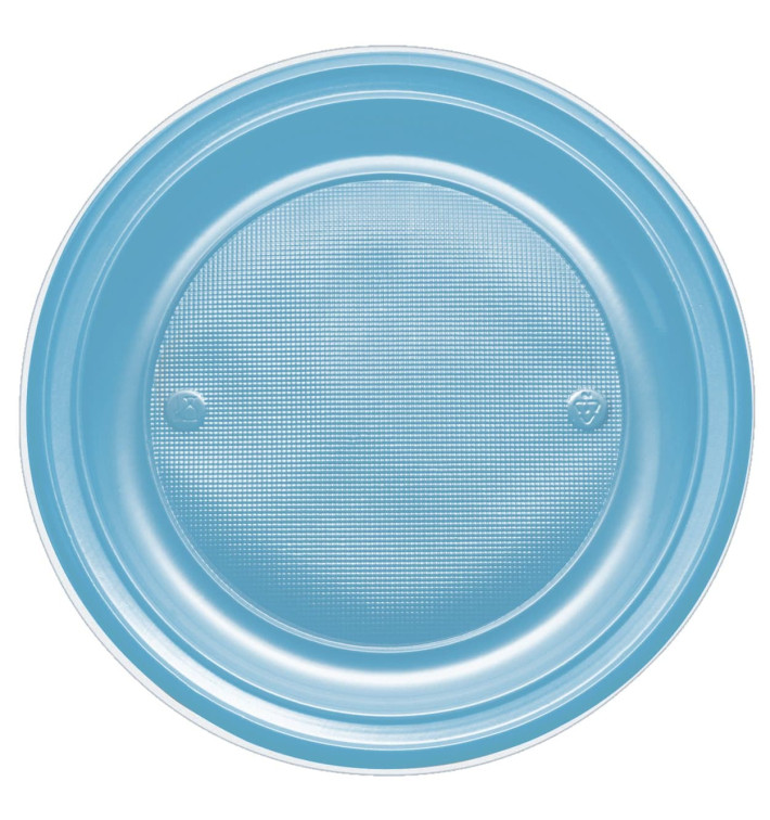 Prato Plastico PS Fundo Turquesa Ø220mm (30 Unidades) Prato Plastico PS Fundo Turquesa Ø220mm (30 Unidades)