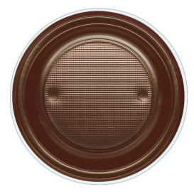 Prato Plastico PS Fundo Chocolate Ø220mm (30 Unidades)