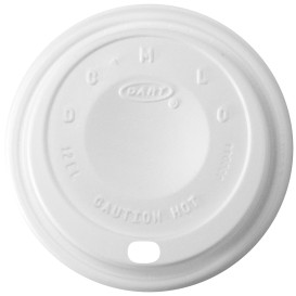 Tampa de Plastico PS "Cappuccino" Branco Ø8,9cm (100 Uds)