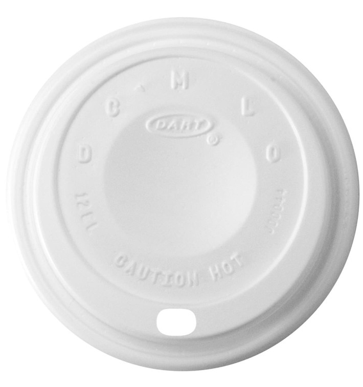 Tampa de Plastico PS "Cappuccino" Branco Ø8,9cm (100 Uds) Tampa de Plastico PS "Cappuccino" Branco Ø8,9cm (100 Uds)