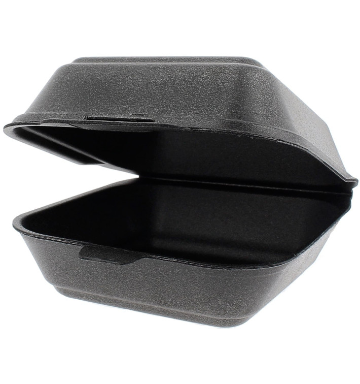 Embalagem Foam Hamburguer Pequena Preto (500 Uds)