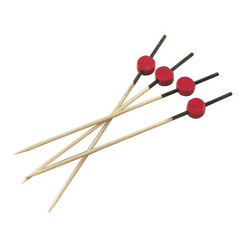Pick Bambu Vermelho e preto  "Japan" 120mm (200 Unidades)
