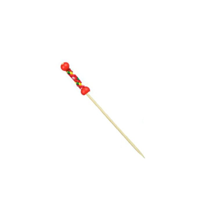 Pick Bambú Decorado Vermelho 120mm (5000 Unidades)
