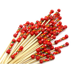 Pick Bambú Decorado Vermelho 120mm (5000 Unidades)