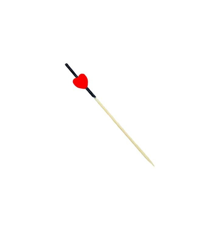 Pick Bambu Vermelho e preto "Heart" 120mm (5000 Unidades) Pick Bambu Vermelho e preto "Heart" 120mm (5000 Unidades)