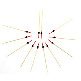 Pick Bambu "Bola" Vermelho e preto 120mm (200 Unidades)