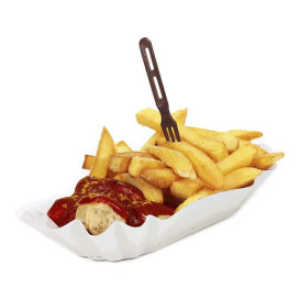 Bandeja de Cartão Oval Plastificada 16,5x10x3,5cm (250 Uds)