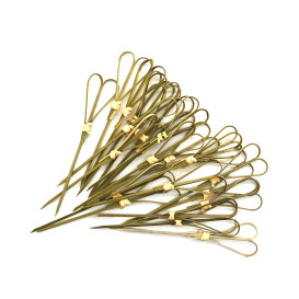 Pick Bambu Decorado "Cuore" Verde 180mm (200 Unidades)