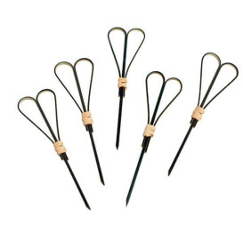 Pick de Bambu Decorado Coração Preto 90mm (200 Unidades)