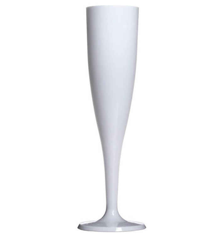 Copo Flute Plastico Branco 115ml 1P (120 Unidades) Copo Flute Plastico Branco 115ml 1P (120 Unidades)