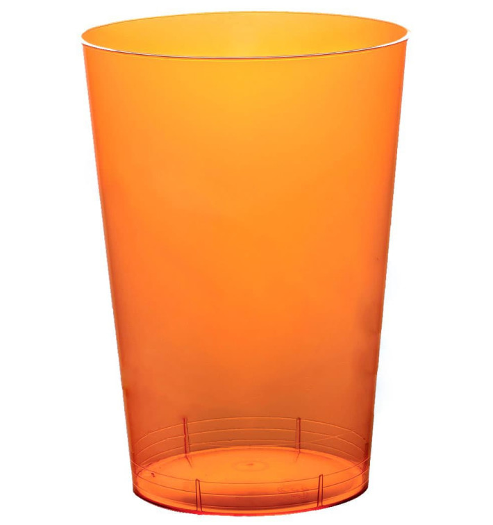 Copo Plastico Cristal Moon Laranja Transp. PS 230ml (50 Uds)