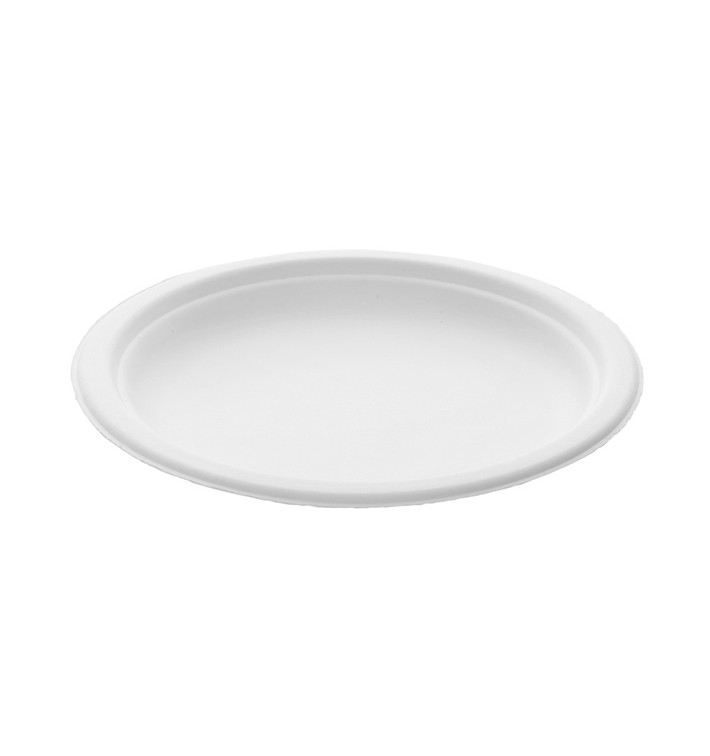 Prato Bio da cana-de-açúcar Branco Ø180mm (50 Uds) Prato Bio da cana-de-açúcar Branco Ø180mm (50 Uds)