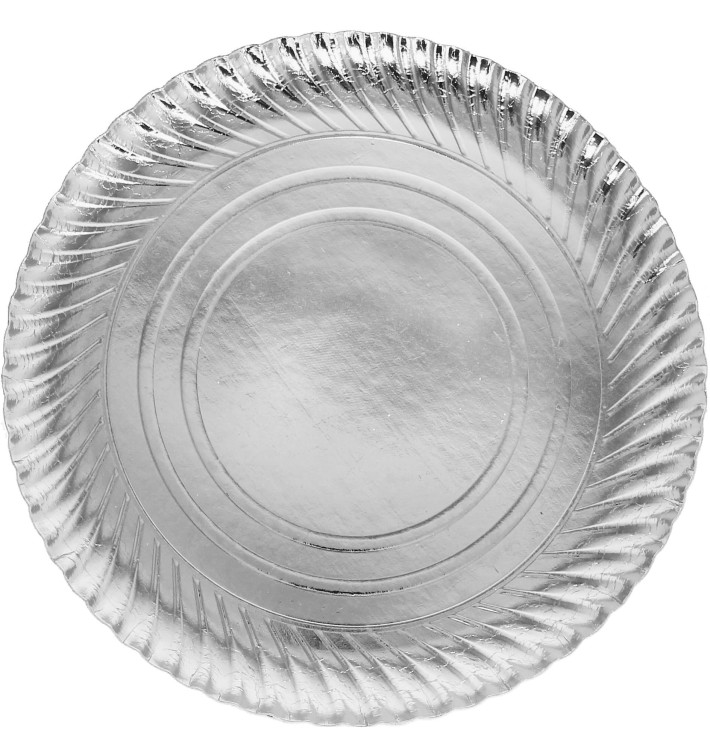 Prato de Cartão Redondo Prata 300 mm (400 Uds) Prato de Cartão Redondo Prata 300 mm (400 Uds)
