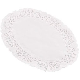 Naperon Papel Rendado Branco Oval 22x32cm (250 Uds)