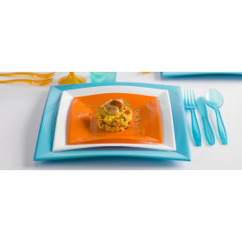Prato Plastico Raso Laranja Nice PP 180mm (25 Uds)