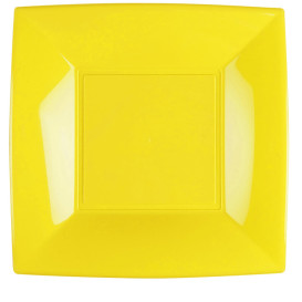 Prato Plastico Raso Amarelo Nice PP 290mm (12 Uds)