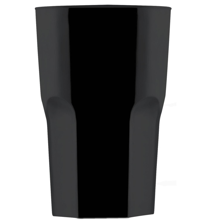 Copo Plastico Preto SAN Ø85mm 400ml (75 Uds) Copo Plastico Preto SAN Ø85mm 400ml (75 Uds)