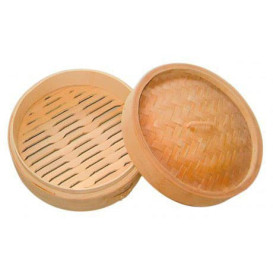 Panela Cozimento a Vapor Bambu com Tampa Ø8x6cm (10 Uds)