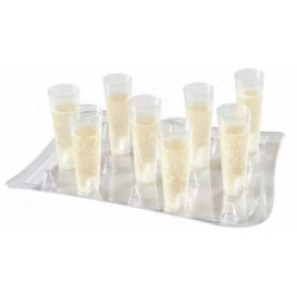 Bandeja Plastico Trans. Suporte Copos 37x26cm (10 Uds)