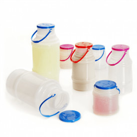 Garrafa com Tampa Cilíndrica Transp. Translúcido 1000 ml (10 Uds)
