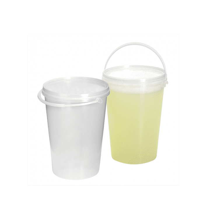 Balde Cilíndrico com Tampa Transparente 1000 ml (10 Uds) Balde Cilíndrico com Tampa Transparente 1000 ml (10 Uds)