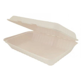 Embalagem Cana-de-açúcar Natural 335x230x75mm (50 Uds)