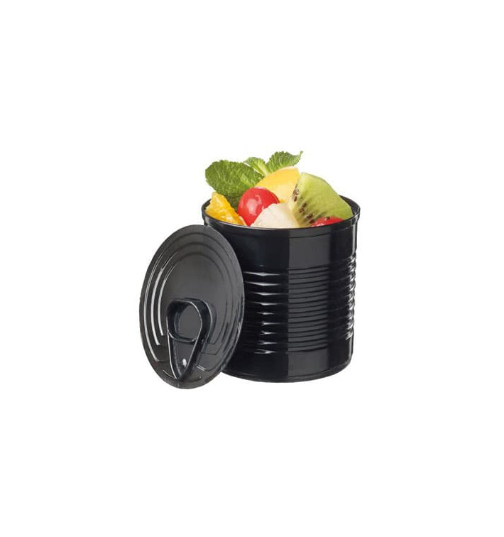 Lata de conserva Plastico PS Preto 60ml Ø5,1x4,8cm (25 Uds) Lata de conserva Plastico PS Preto 60ml Ø5,1x4,8cm (25 Uds)