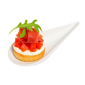 Tigela Cana-de-açúcar Degustação Oval Branco 8x5cm (50 Uds)