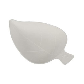 Prato Cana-de-açúcar Degustação Folha Branco 8x5,5cm (500 Uds)