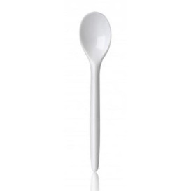 Colher Plastico Luxury Branco 125mm  (100 Uds)