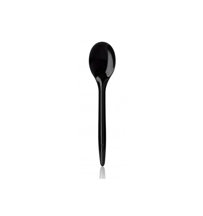 Colher Plastico Luxury Pretao 125 mm (100 Uds) Colher Plastico Luxury Pretao 125 mm (100 Uds)