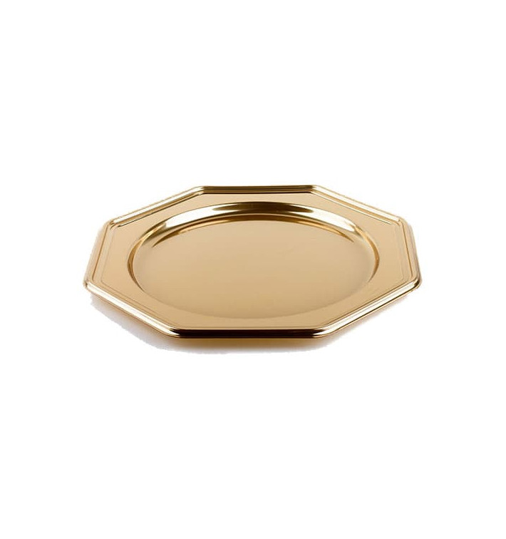 BaixoPrato Plastico Luxo Octog. Ouro 30 cm (5 Uds) BaixoPrato Plastico Luxo Octog. Ouro 30 cm (5 Uds)