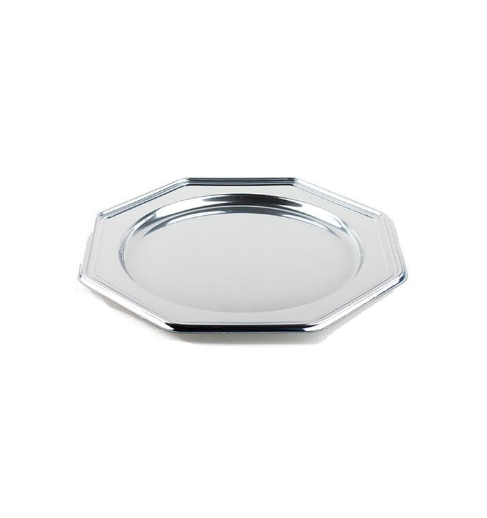 BaixoPrato Plastico Luxo Octog. Prata 30 cm (5 Uds) BaixoPrato Plastico Luxo Octog. Prata 30 cm (5 Uds)